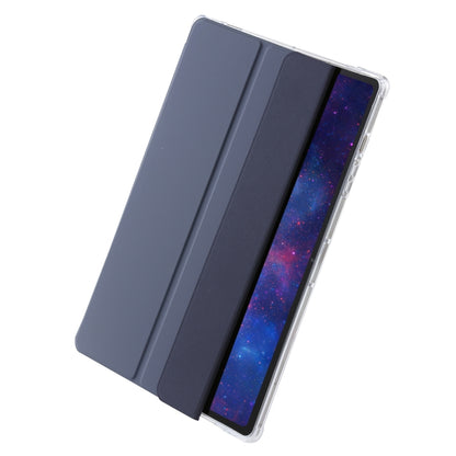 For Samsung Galaxy Tab S9+ 3-Fold Clear Acrylic Leather Tablet Case(Lavender) - Galaxy Tab S9+ Cases by buy2fix | Online Shopping UK | buy2fix