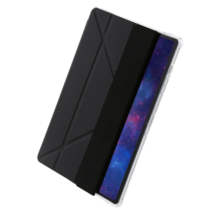 For Samsung Galaxy Tab S9 Clear Acrylic Deformation Leather Tablet Case(Black) - Galaxy Tab S9 Cases by buy2fix | Online Shopping UK | buy2fix