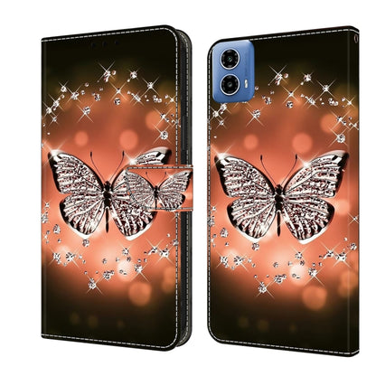 For Motorola Moto G24 Crystal 3D Shockproof Protective Leather Phone Case(Crystal Butterfly) - Motorola Cases by buy2fix | Online Shopping UK | buy2fix