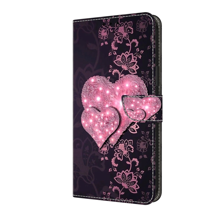 For Motorola Moto G34 Crystal 3D Shockproof Protective Leather Phone Case(Lace Love) - Motorola Cases by buy2fix | Online Shopping UK | buy2fix