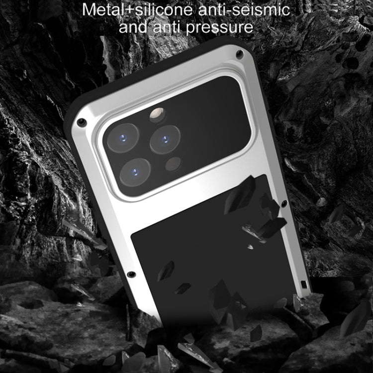 For iPhone 15 Pro Max LOVE MEI Metal Shockproof Life Waterproof Dustproof Phone Case(Army Green) - iPhone 15 Pro Max Cases by LOVE MEI | Online Shopping UK | buy2fix