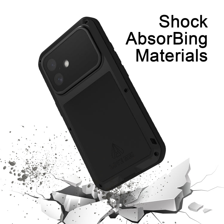 For iPhone 16 LOVE MEI Metal Shockproof Life Waterproof Dustproof Phone Case(White) - iPhone 16 Cases by LOVE MEI | Online Shopping UK | buy2fix