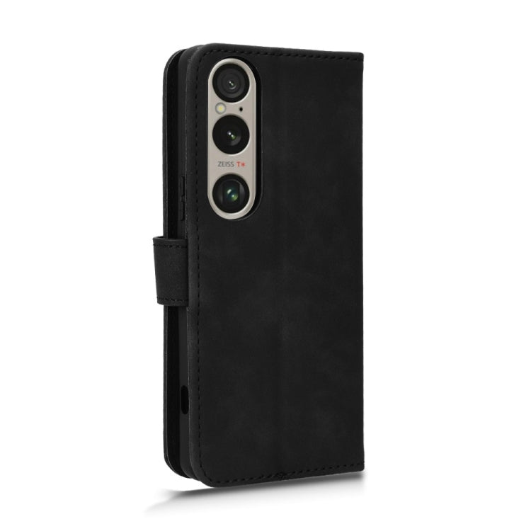 For Sony Xperia 1 VI 2024 Skin Feel Magnetic Flip Leather Phone Case(Black) - Sony Cases by buy2fix | Online Shopping UK | buy2fix