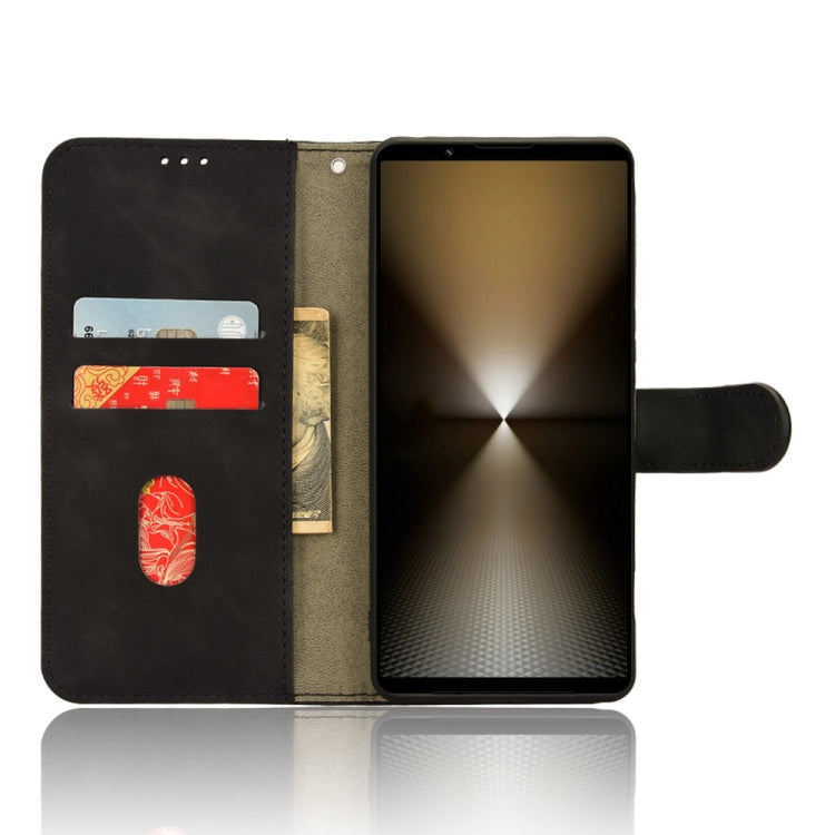 For Sony Xperia 1 VI 2024 Skin Feel Magnetic Flip Leather Phone Case(Black) - Sony Cases by buy2fix | Online Shopping UK | buy2fix