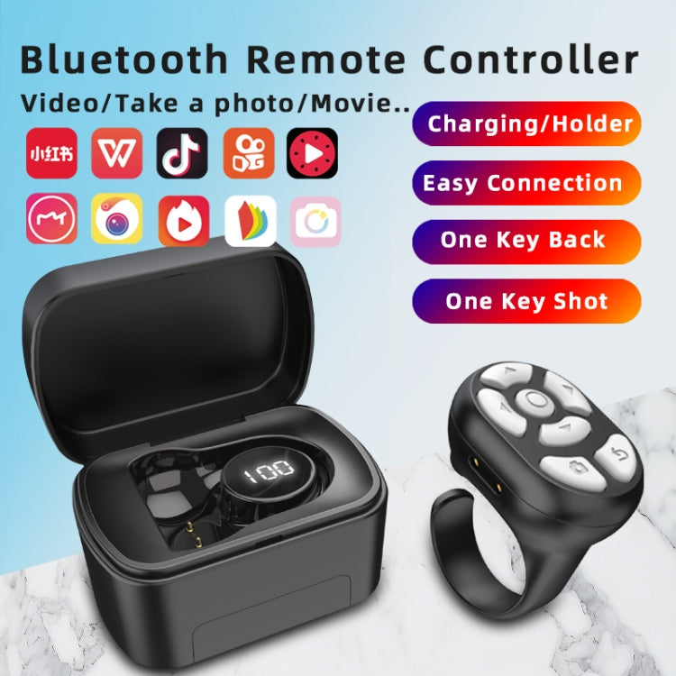 S20 Portable Smart Wireless Bluetooth Ring Remote Control with Charging Case(White) - Phone Remote Control by buy2fix | Online Shopping UK | buy2fix