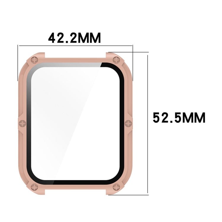 For OPPO Watch 4 Pro PC + Tempered Film Integrated Watch Protective Case(Pink) -  by buy2fix | Online Shopping UK | buy2fix