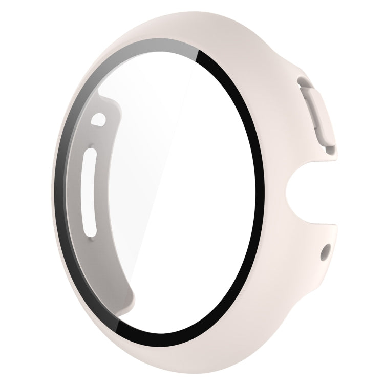 For Google Pixel Watch 2 PC + Tempered Film Integrated Watch Protective Case(White) - Watch Cases by buy2fix | Online Shopping UK | buy2fix