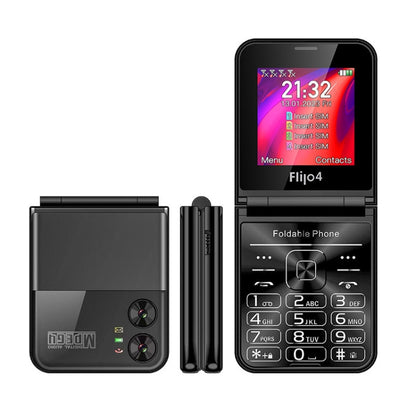 UNIWA F265 Flip Style Phone, 2.55 inch Mediatek MT6261D, FM, 4 SIM Cards, 21 Keys(Black) - UNIWA by UNIWA | Online Shopping UK | buy2fix