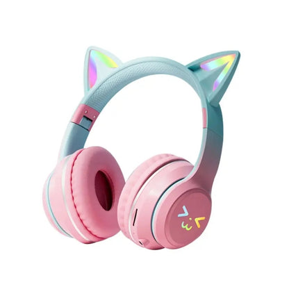 BT612 LED Cat Ear Single Sound Folding Bluetooth Earphone with Microphone(Pink) - Headset & Headphone by buy2fix | Online Shopping UK | buy2fix