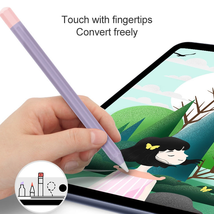 For Apple Pencil 2 Stylus Touch Pen Split Contrast Color Silicone Protective Case(Classic Red and Black) - Pencil Accessories by buy2fix | Online Shopping UK | buy2fix