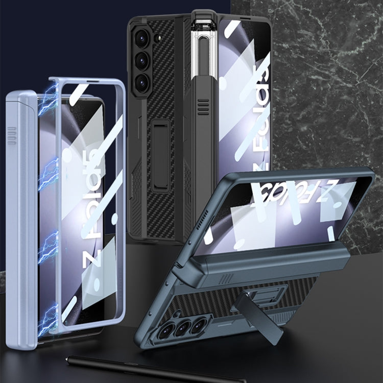 For Samsung Galaxy Z Fold5 GKK Integrated Folding Mech Shell PC Phone Case with Slide Pen Box(Silver) - Galaxy Z Fold5 Cases by GKK | Online Shopping UK | buy2fix