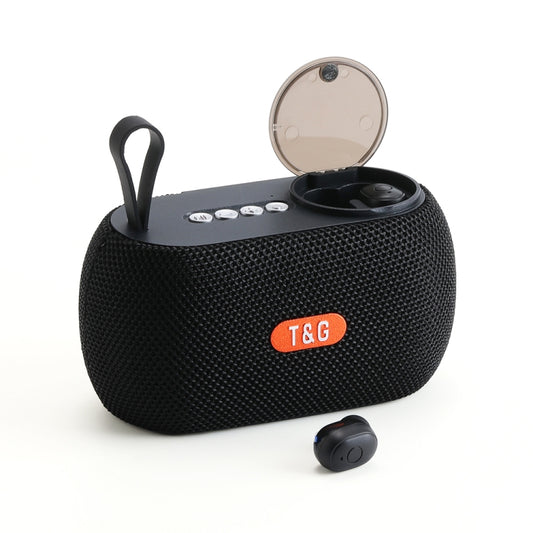 T&G TG810 2 in 1 Portable Outdoor Speaker + Mini Wireless Bluetooth Earphone(Black) - Mini Speaker by T&G | Online Shopping UK | buy2fix