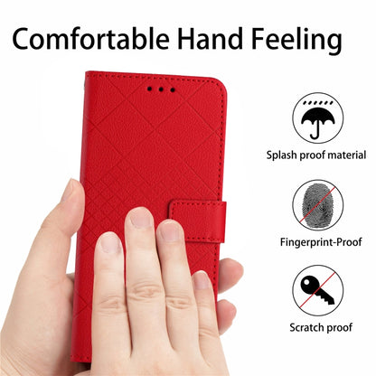 For Samsung Galaxy S20 FE 4G / 5G / 2022 Rhombic Grid Texture Leather Phone Case(Red) - Galaxy S20 FE Cases by buy2fix | Online Shopping UK | buy2fix