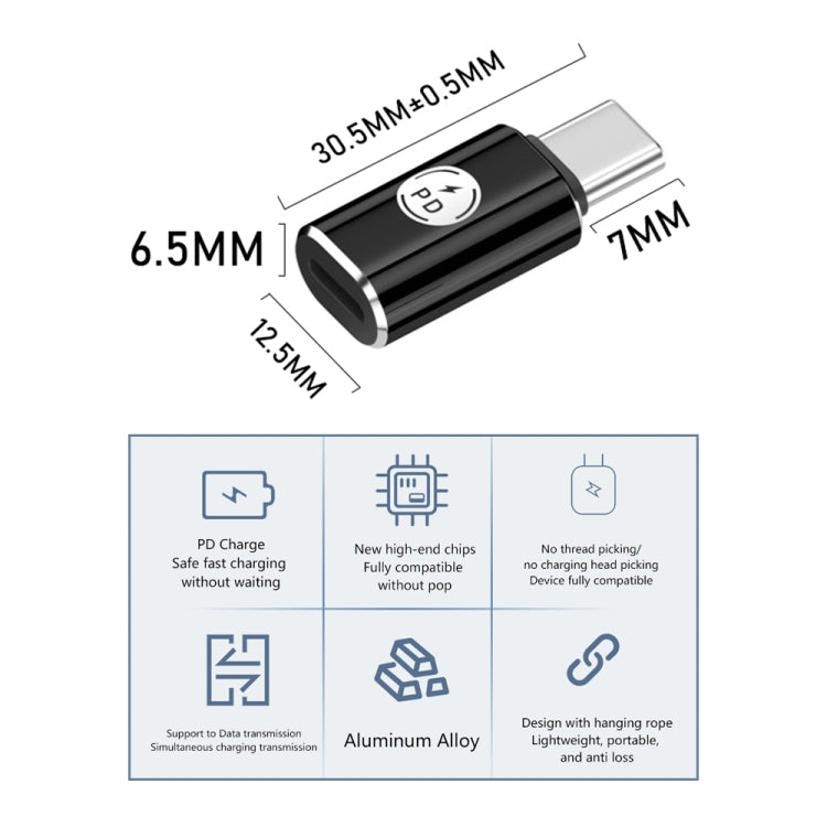 PD27W USB-C / Type-C to 8 Pin Adapter(Blue) - Converter & Adapter by buy2fix | Online Shopping UK | buy2fix