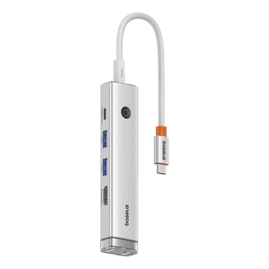 Baseus BS-OH165 UltraJoy Series 5 in 1 USB-C / Type-C Port HUB Docking Station AIR(Silver) - USB HUB by Baseus | Online Shopping UK | buy2fix