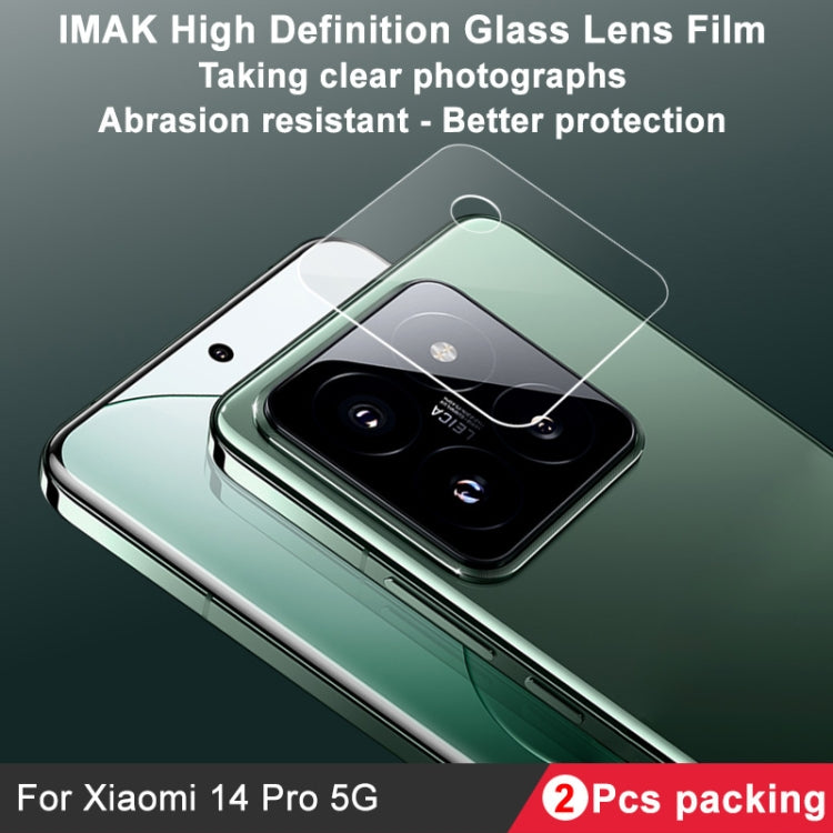 For Xiaomi 14 Pro 5G 2 PCS/Set IMAK HD Glass Rear Camera Lens Film - For Xiaomi by imak | Online Shopping UK | buy2fix