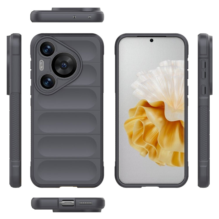 For Huawei Pura 70 Pro / 70 Pro+ Magic Shield TPU + Flannel Phone Case(Dark Grey) - Huawei Cases by buy2fix | Online Shopping UK | buy2fix