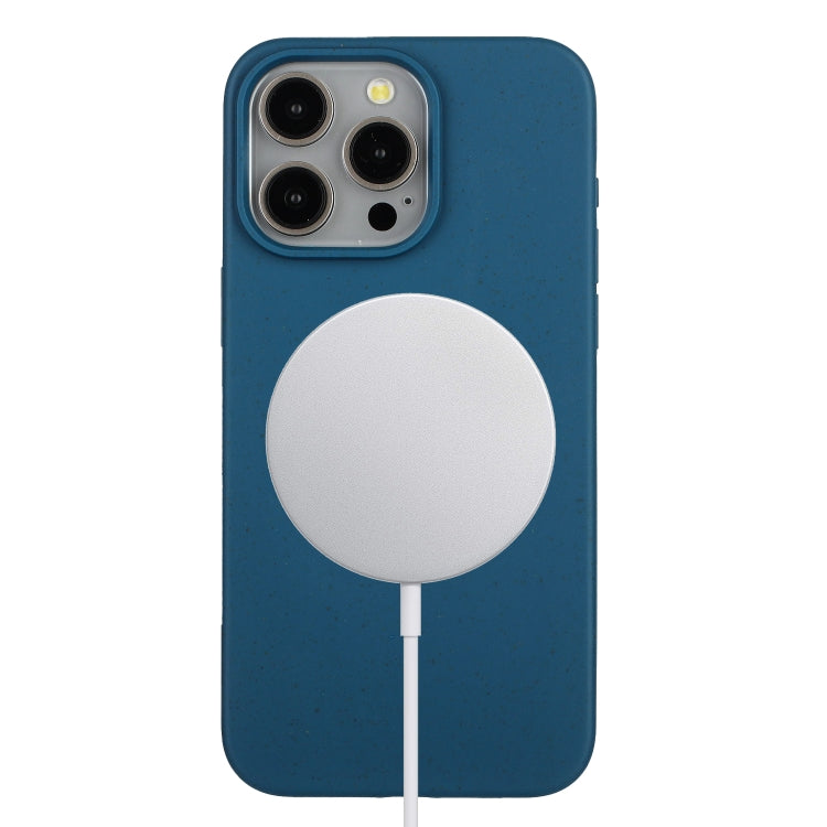 For iPhone 11 Pro Max Wheat MagSafe Magnetic Straw Material + TPU Phone Case(Blue) - iPhone 11 Pro Max Cases by buy2fix | Online Shopping UK | buy2fix