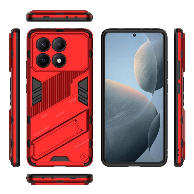 For Xiaomi Redmi K70E 5G Punk Armor 2 in 1 PC + TPU Phone Case with Holder(Red) - K70E Cases by buy2fix | Online Shopping UK | buy2fix