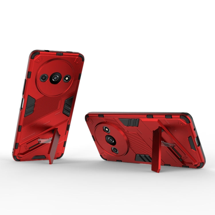 For Xiaomi Redmi A3 4G Global Punk Armor 2 in 1 PC + TPU Phone Case with Holder(Red) - Xiaomi Cases by buy2fix | Online Shopping UK | buy2fix