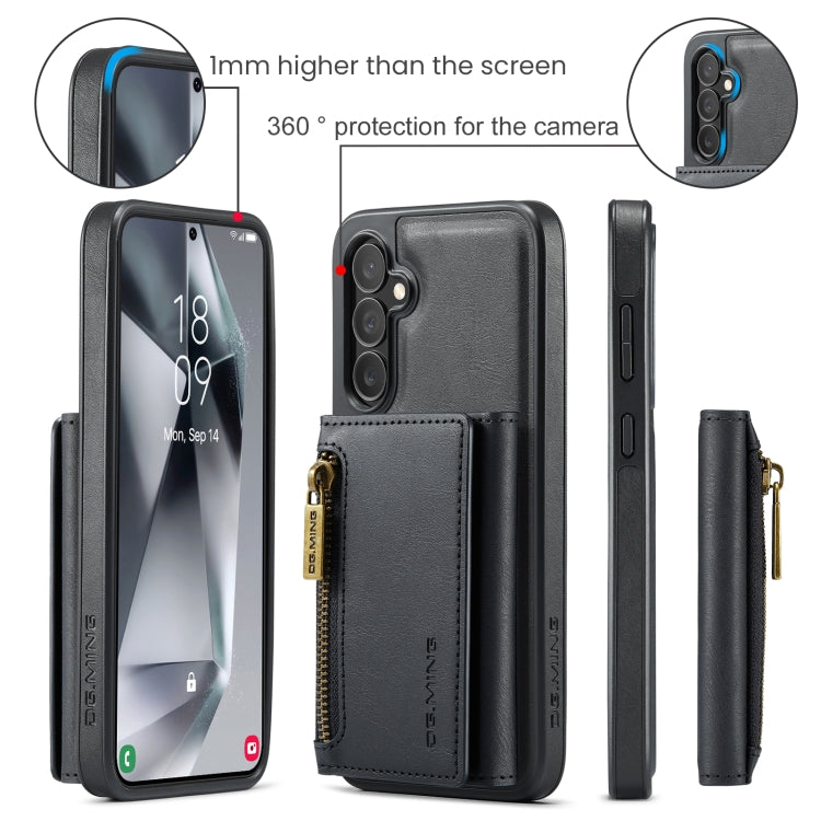 For Samsung Galaxy S24+ 5G DG.MING M5 Series Zip RFID Multi Card Detachable Leather Phone Case(Black) - Galaxy S24+ 5G Cases by DG.MING | Online Shopping UK | buy2fix