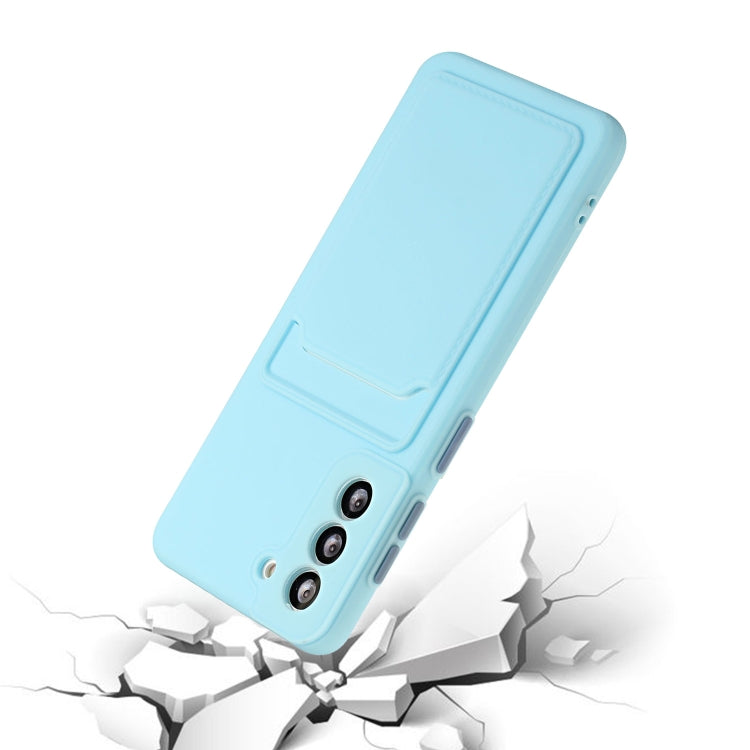 For Samsung Galaxy S24 5G / S25 5G Card Slot Design Shockproof TPU Phone Case(Sky Blue) - Galaxy S24 5G Cases by buy2fix | Online Shopping UK | buy2fix