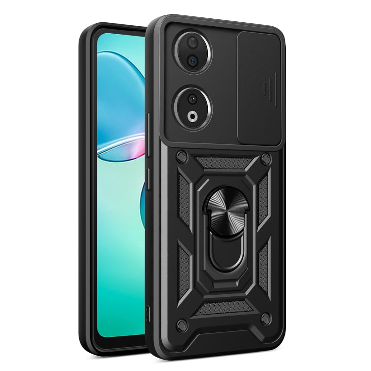 For Honor 90 5G Sliding Camera Cover Design TPU+PC Phone Case(Black) - Honor Cases by buy2fix | Online Shopping UK | buy2fix