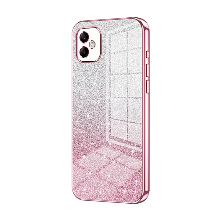 For Samsung Galaxy A05 Gradient Glitter Powder Electroplated Phone Case(Pink) - Galaxy Phone Cases by buy2fix | Online Shopping UK | buy2fix