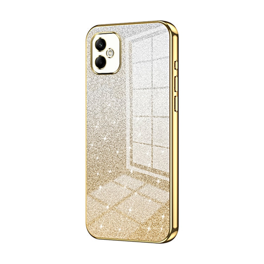 For Samsung Galaxy A05 Gradient Glitter Powder Electroplated Phone Case(Gold) - Galaxy Phone Cases by buy2fix | Online Shopping UK | buy2fix