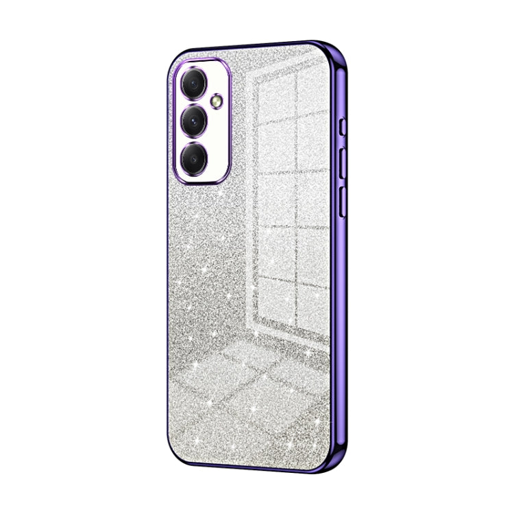 For Samsung Galaxy A34 5G Gradient Glitter Powder Electroplated Phone Case(Purple) - Galaxy Phone Cases by buy2fix | Online Shopping UK | buy2fix