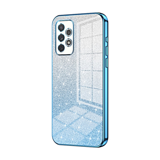 For Samsung Galaxy A72 4G / 5G Gradient Glitter Powder Electroplated Phone Case(Blue) - Galaxy Phone Cases by buy2fix | Online Shopping UK | buy2fix