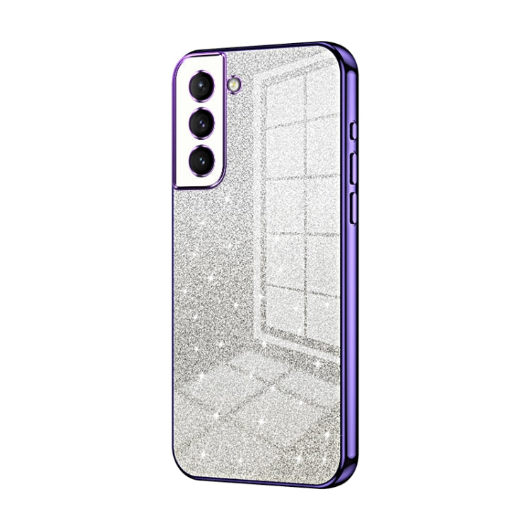 For Samsung Galaxy S21 5G Gradient Glitter Powder Electroplated Phone Case(Purple) - Galaxy S21 5G Cases by buy2fix | Online Shopping UK | buy2fix