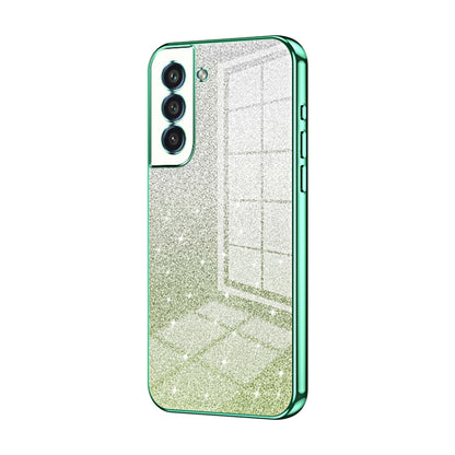 For Samsung Galaxy S21+ 5G Gradient Glitter Powder Electroplated Phone Case(Green) - Galaxy S21+ 5G Cases by buy2fix | Online Shopping UK | buy2fix