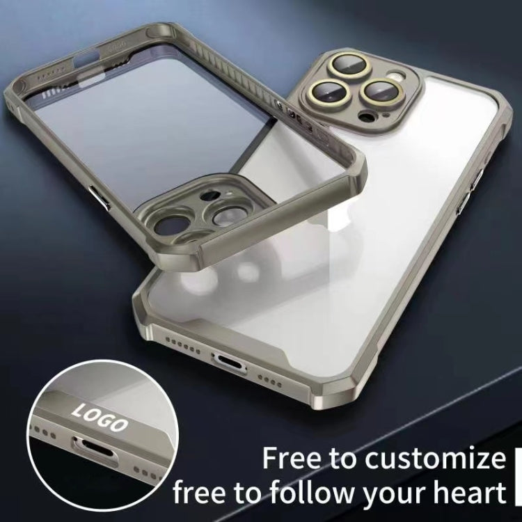 For iPhone 16 Pro Max Shockproof Acrylic Phone Case with Lens Glass Film(Grey) - iPhone 16 Pro Max Cases by buy2fix | Online Shopping UK | buy2fix