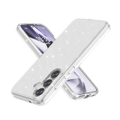 For Samsung Galaxy S25 5G Shockproof Terminator Glitter Powder Phone Case(White) - Galaxy S25 5G Cases by buy2fix | Online Shopping UK | buy2fix