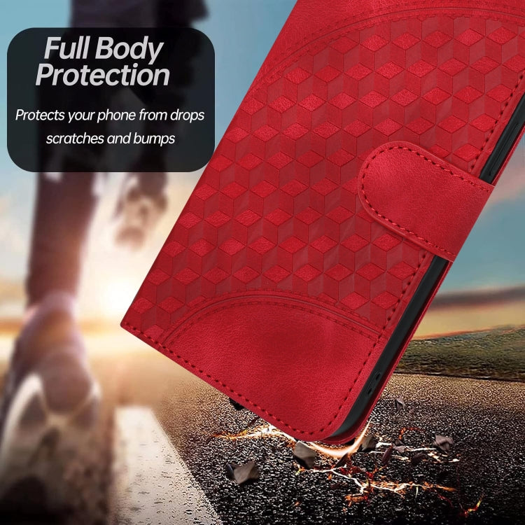 For OnePlus 12 YX0060 Elephant Head Embossed Phone Leather Case with Lanyard(Red) - OnePlus Cases by buy2fix | Online Shopping UK | buy2fix