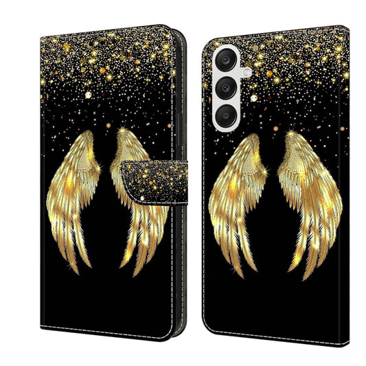 For Samsung Galaxy A55 5G Crystal 3D Shockproof Protective Leather Phone Case(Golden Wings) - Galaxy Phone Cases by buy2fix | Online Shopping UK | buy2fix