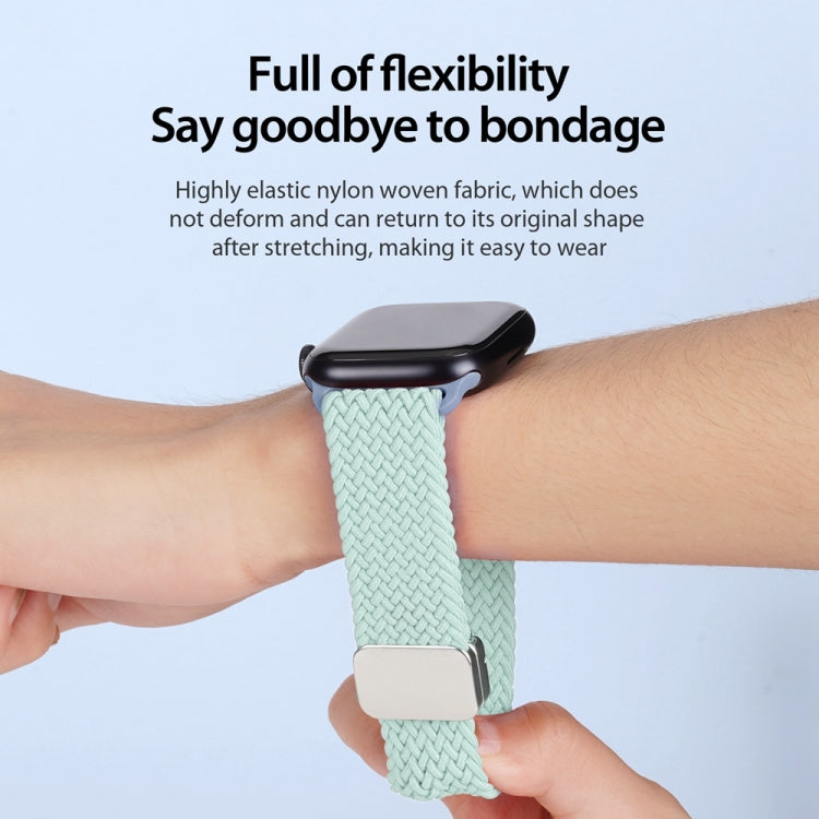 For Apple Watch SE 2023 44mm DUX DUCIS Mixture Pro Series Magnetic Buckle Nylon Braid Watch Band(Light Mint) - Watch Bands by DUX DUCIS | Online Shopping UK | buy2fix