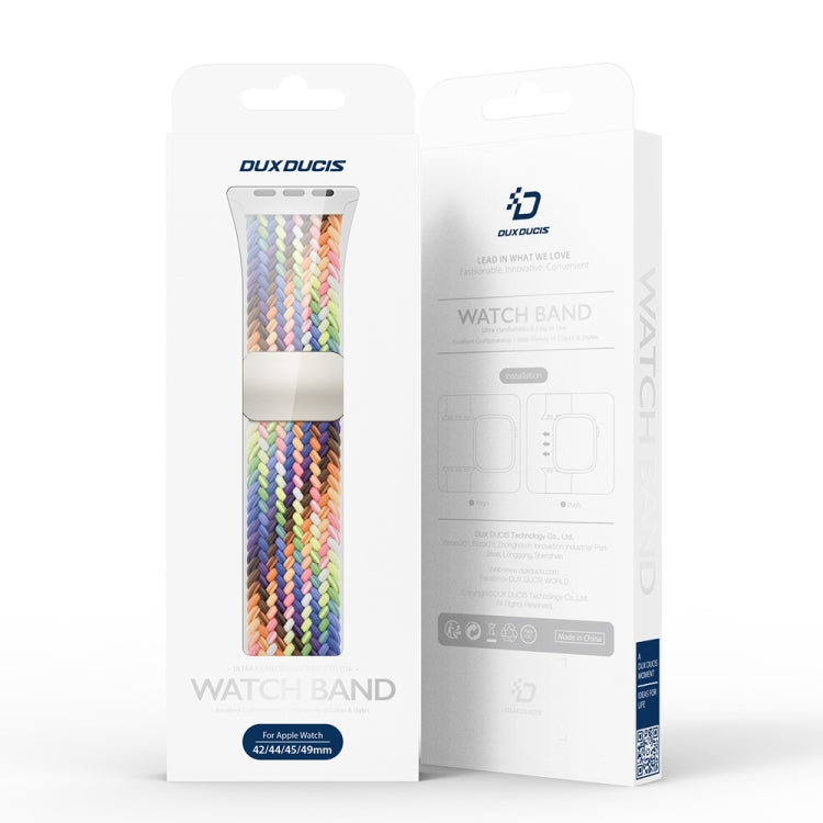 For Apple Watch Series 8 41mm DUX DUCIS Mixture Pro Series Magnetic Buckle Nylon Braid Watch Band(New Rainbow) - Watch Bands by DUX DUCIS | Online Shopping UK | buy2fix