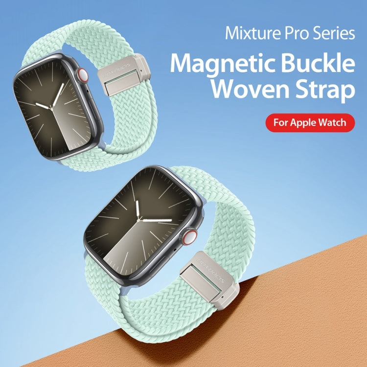 For Apple Watch Series 6 44mm DUX DUCIS Mixture Pro Series Magnetic Buckle Nylon Braid Watch Band(Light Mint) - Watch Bands by DUX DUCIS | Online Shopping UK | buy2fix