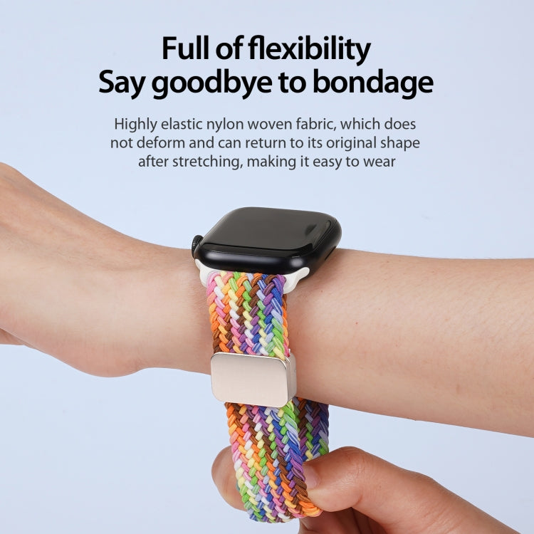 For Apple Watch Series 4 44mm DUX DUCIS Mixture Pro Series Magnetic Buckle Nylon Braid Watch Band(New Rainbow) - Watch Bands by DUX DUCIS | Online Shopping UK | buy2fix