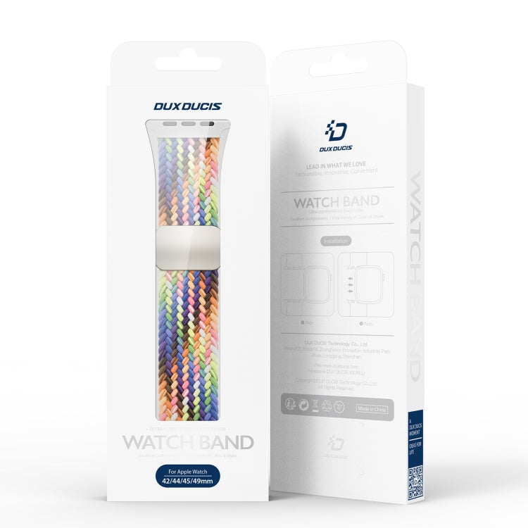 For Apple Watch Series 4 44mm DUX DUCIS Mixture Pro Series Magnetic Buckle Nylon Braid Watch Band(New Rainbow) - Watch Bands by DUX DUCIS | Online Shopping UK | buy2fix