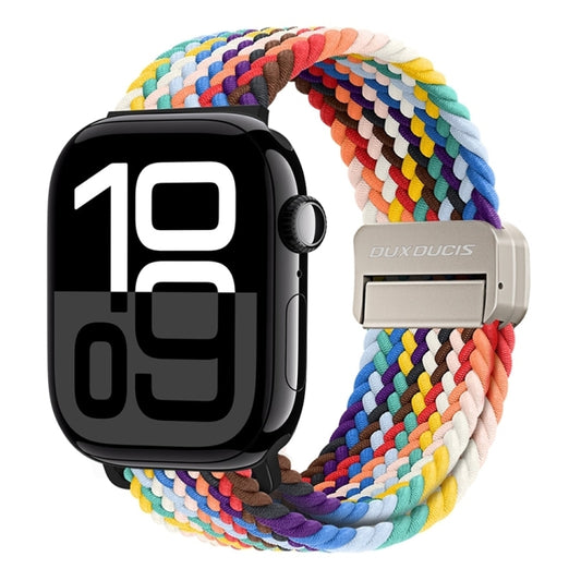 For Apple Watch Series 10 46mm DUX DUCIS Mixture Pro Series Magnetic Buckle Nylon Braid Watch Band(Rainbow) - Watch Bands by DUX DUCIS | Online Shopping UK | buy2fix