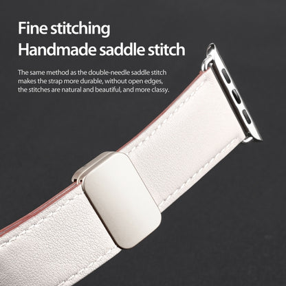 For Apple Watch Series 6 44mm DUX DUCIS YA Series Magnetic Buckle Genuine Leather Watch Band(White) - Watch Bands by DUX DUCIS | Online Shopping UK | buy2fix