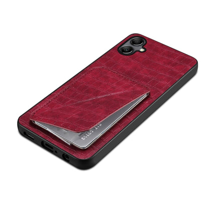 For Samsung Galaxy A05s Denior Imitation Crocodile Leather Back Phone Case with Holder(Rose Red) - Galaxy Phone Cases by Denior | Online Shopping UK | buy2fix