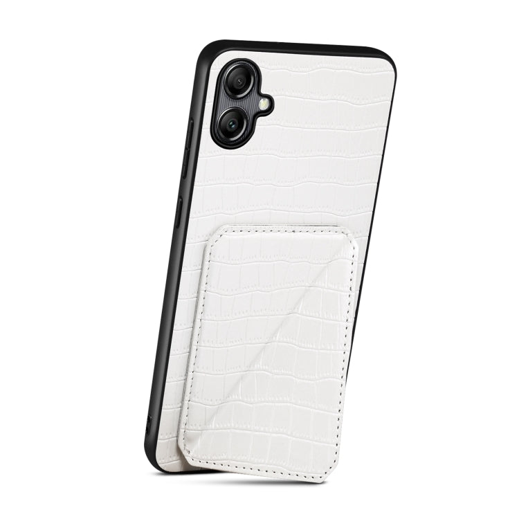 For Samsung Galaxy A23 4G /5G Denior Imitation Crocodile Leather Back Phone Case with Holder(White) - Galaxy Phone Cases by Denior | Online Shopping UK | buy2fix