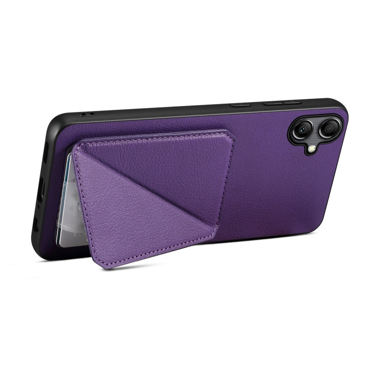 For Samsung Galaxy A13 5G Denior Imitation Calf Leather Back Phone Case with Holder(Purple) - Galaxy Phone Cases by Denior | Online Shopping UK | buy2fix