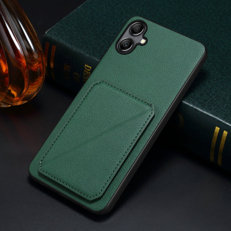 For Samsung Galaxy A20 / A30 Denior Imitation Calf Leather Back Phone Case with Holder(Green) - Galaxy Phone Cases by Denior | Online Shopping UK | buy2fix