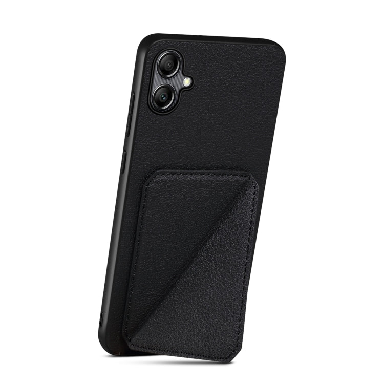 For Samsung Galaxy A20s Denior Imitation Calf Leather Back Phone Case with Holder(Black) - Galaxy Phone Cases by Denior | Online Shopping UK | buy2fix