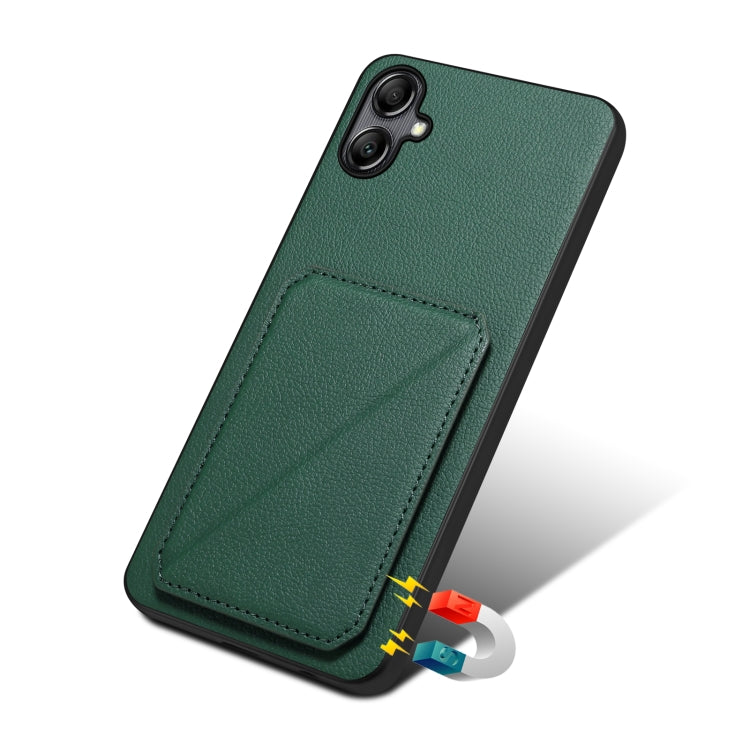 For Samsung Galaxy A24 Denior Imitation Calf Leather Back Phone Case with Holder(Green) - Galaxy Phone Cases by Denior | Online Shopping UK | buy2fix